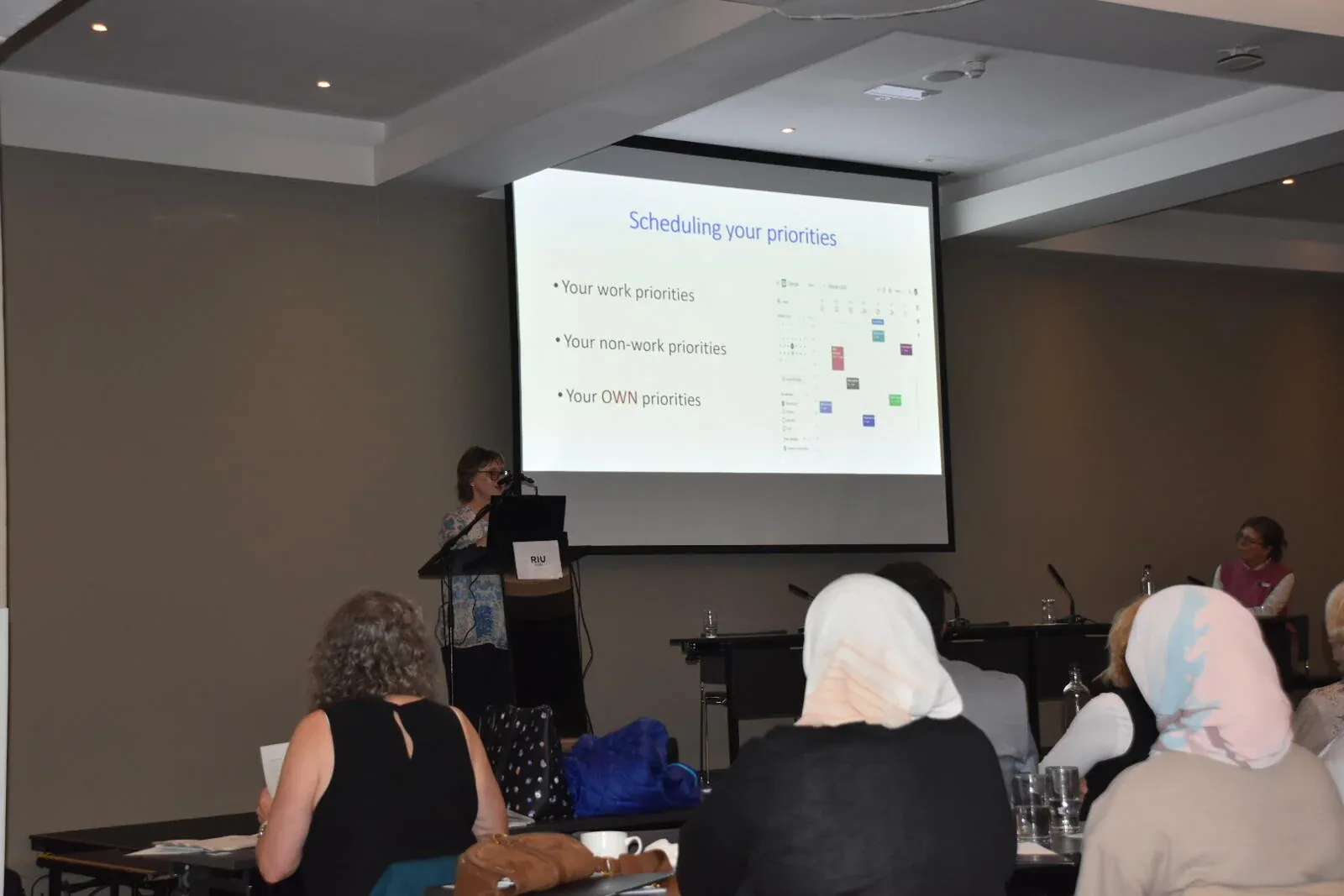A presenter discussing the national audit at the Annual Scientific Meeting
